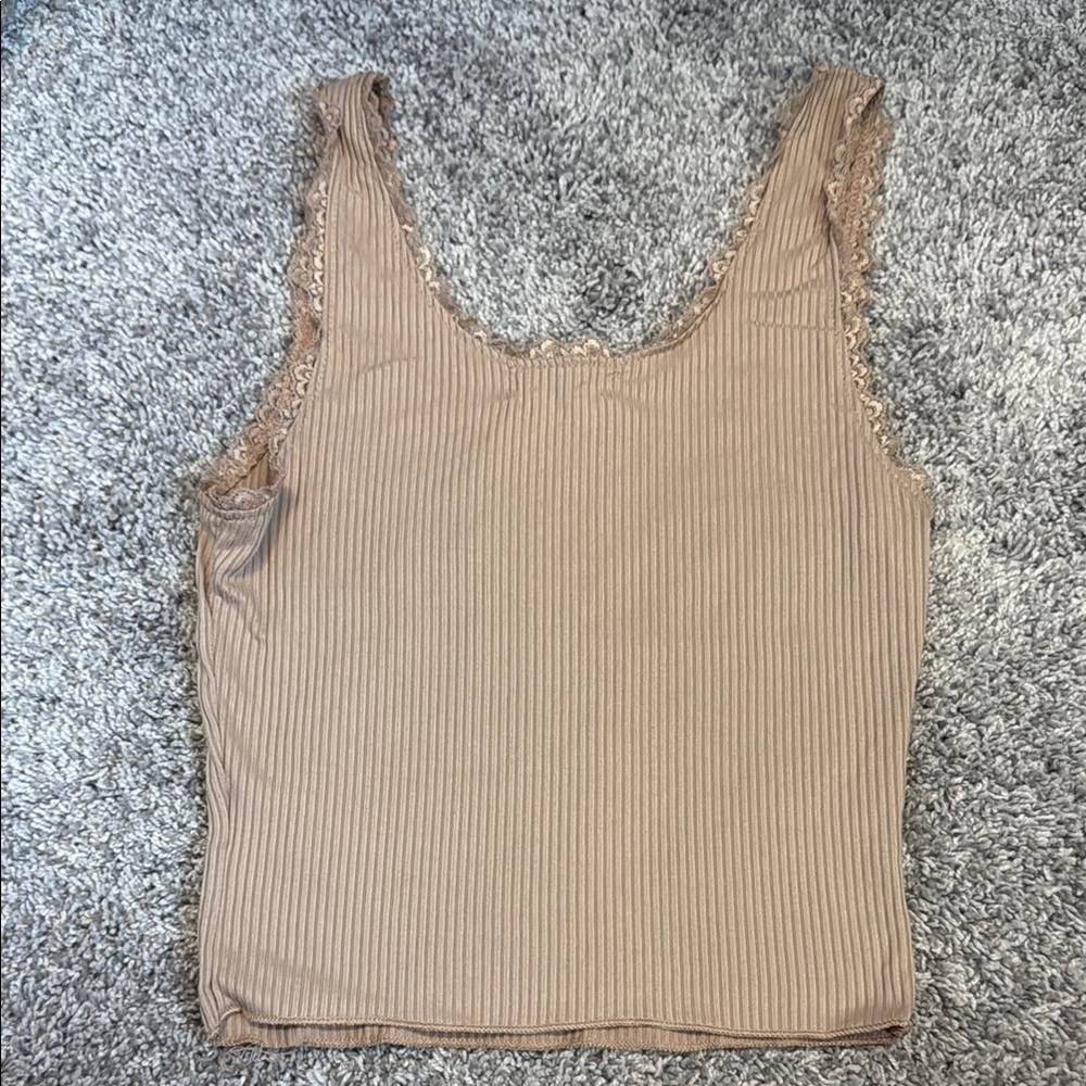 Altar'd State “Howdy” Tan Ribbed Top - Picture 3 of 3